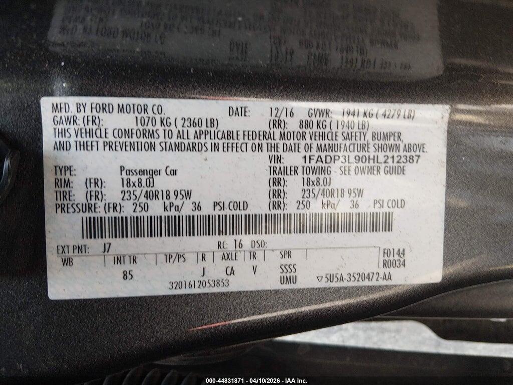 1FADP3L90HL212387 2017 FORD FOCUS ST photo no. 9