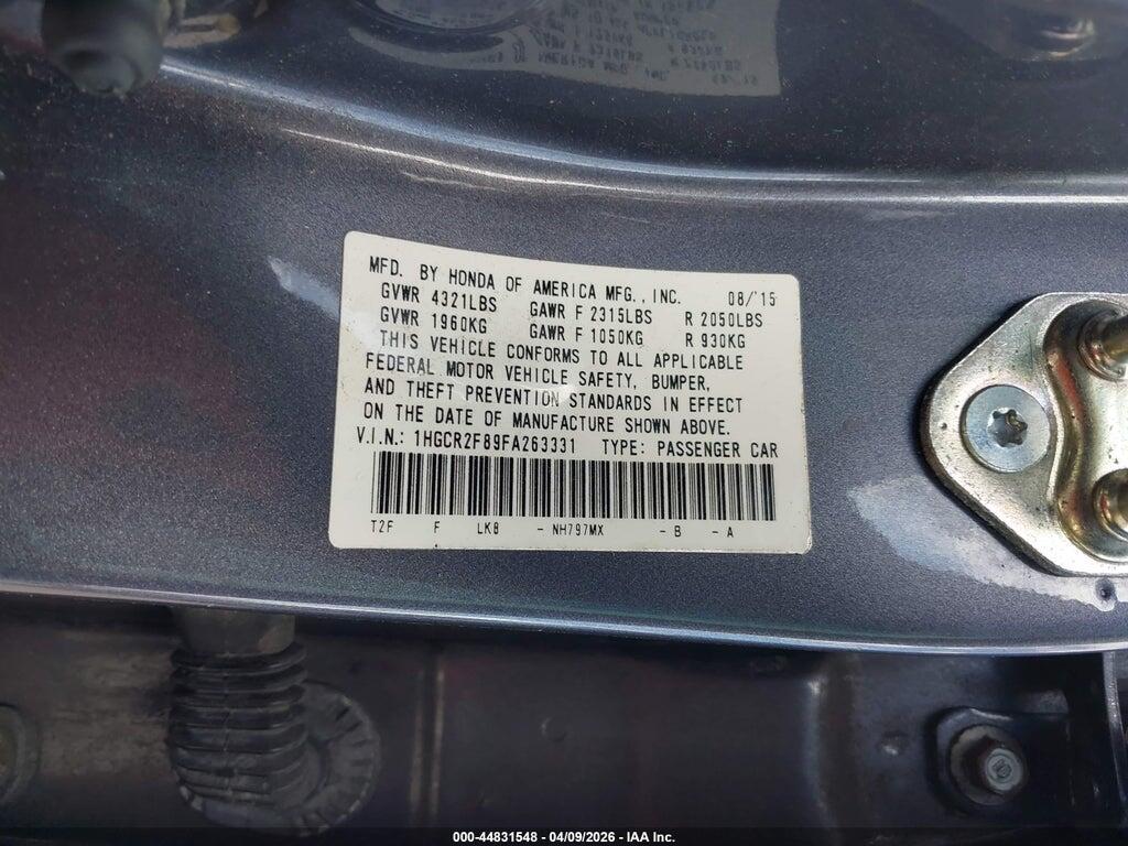 1HGCR2F89FA263331 2015 HONDA ACCORD photo no. 9