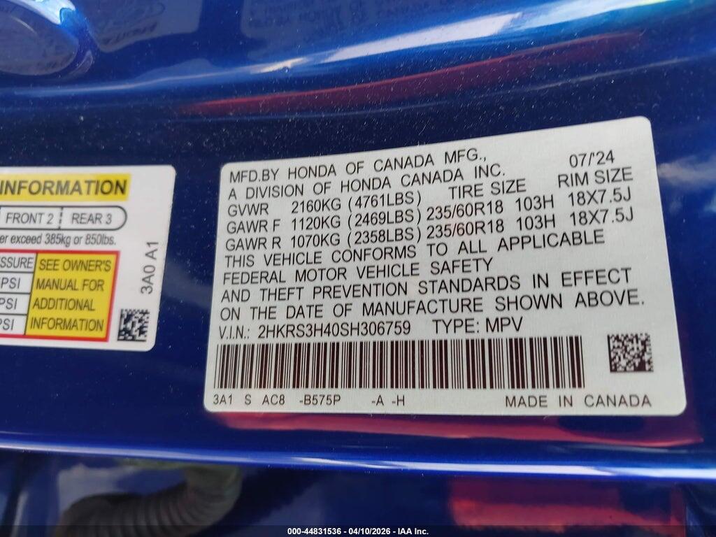 2HKRS3H40SH306759 2025 HONDA CR-V photo no. 9