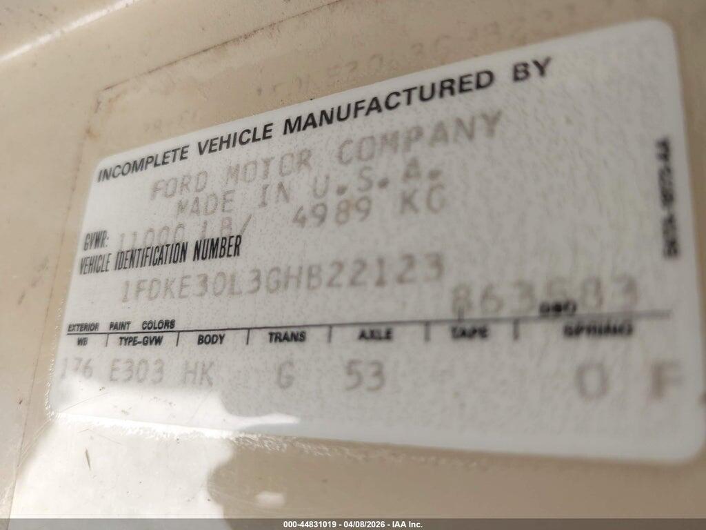 1FDKE30L3GHB22123 1986 FORD ECONOLINE photo no. 9