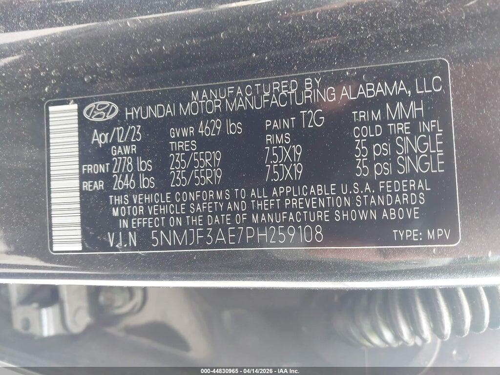 5NMJF3AE7PH259108 2023 HYUNDAI TUCSON photo no. 9