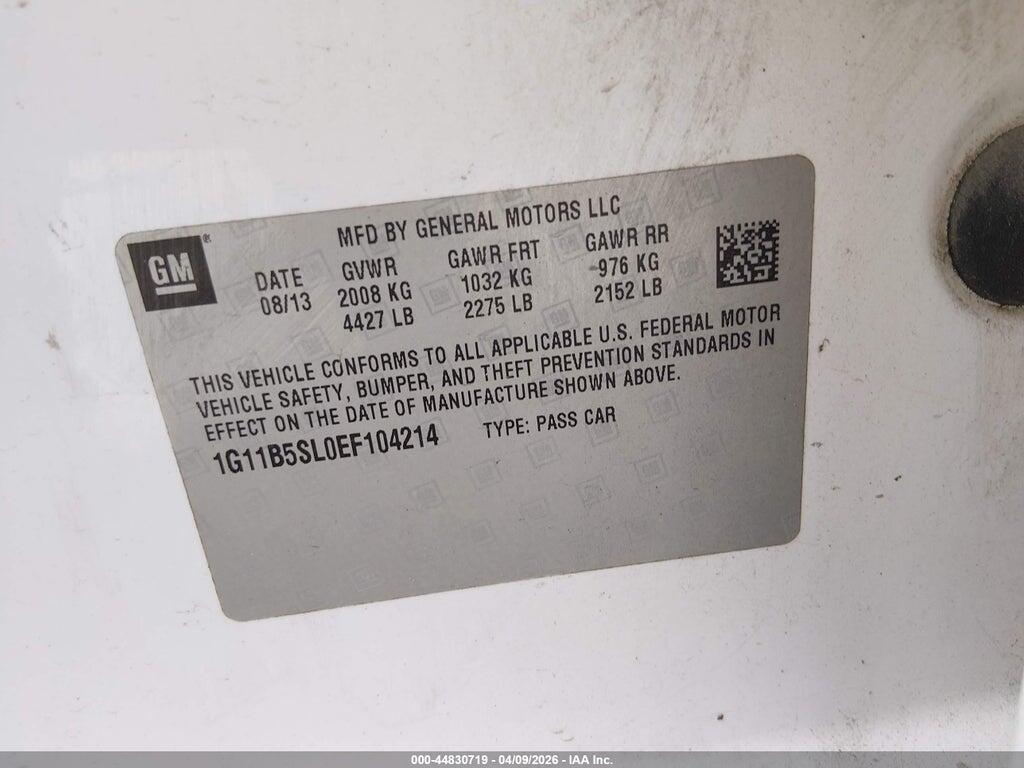 1G11B5SL0EF104214 2014 CHEVROLET MALIBU photo no. 9