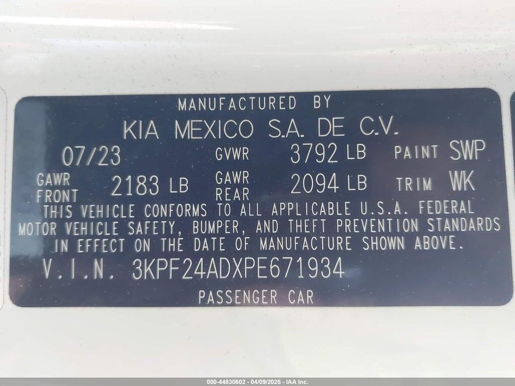 3KPF24ADXPE671934 2023 KIA FORTE photo no. 9