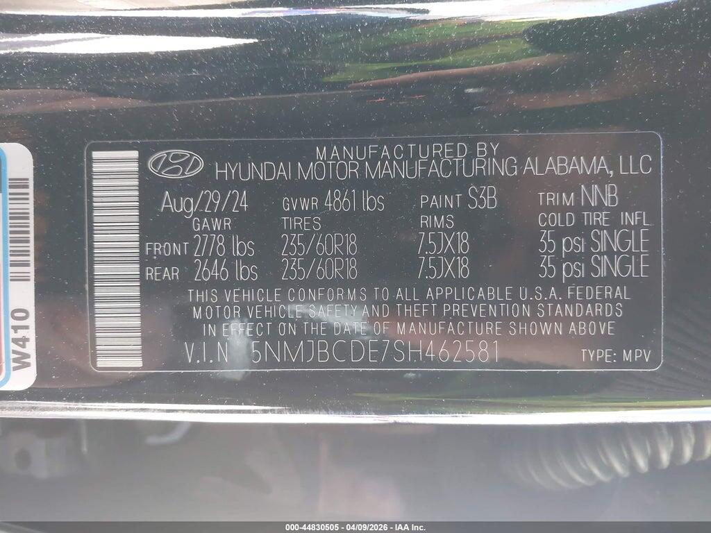5NMJBCDE7SH462581 2025 HYUNDAI TUCSON photo no. 9