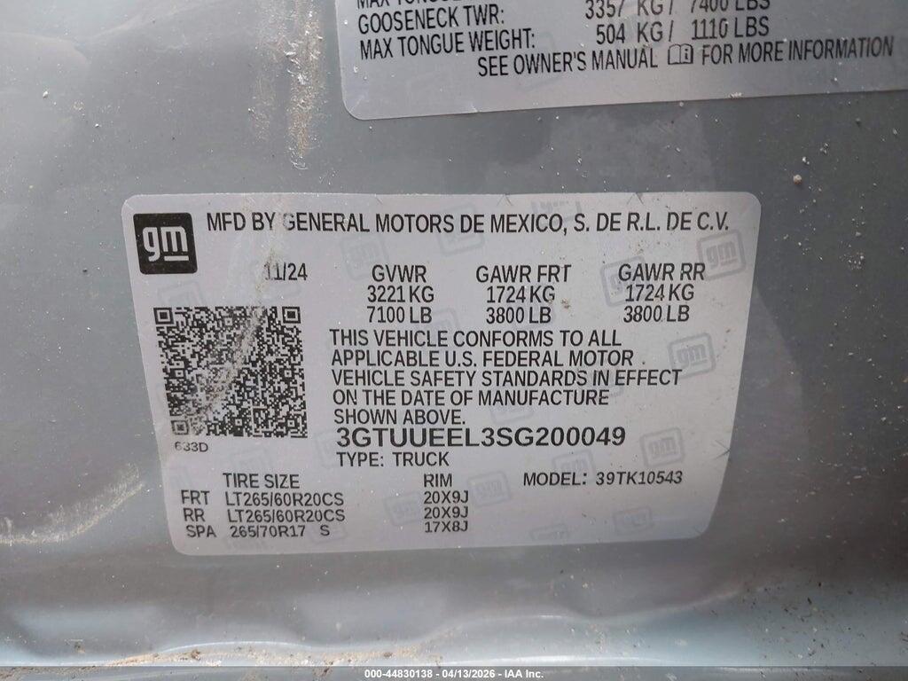 3GTUUEEL3SG200049 2025 GMC SIERRA 1500 photo no. 9