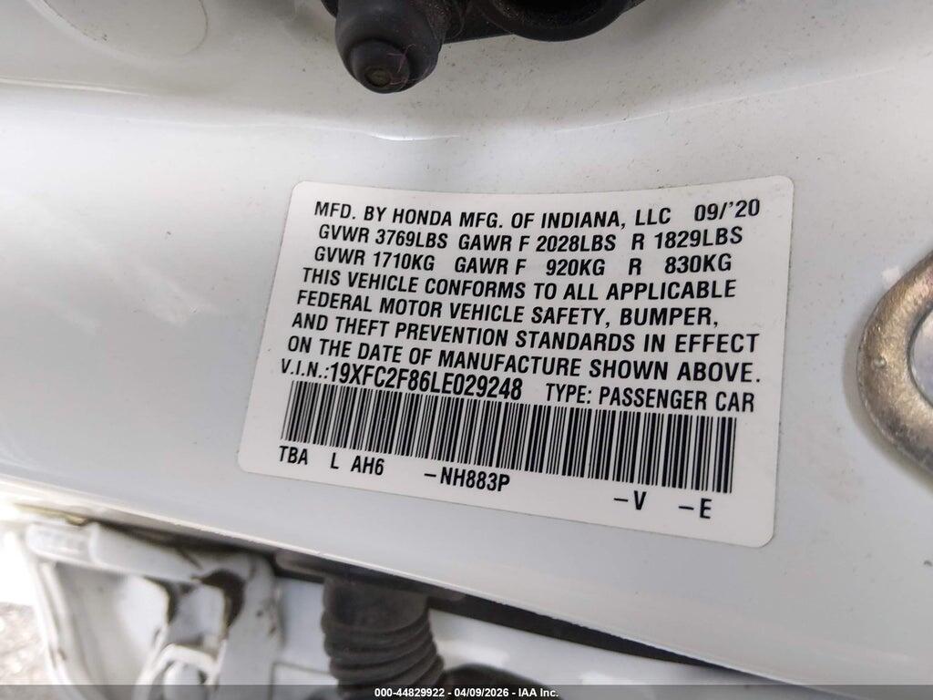 19XFC2F86LE029248 2020 HONDA CIVIC photo no. 9