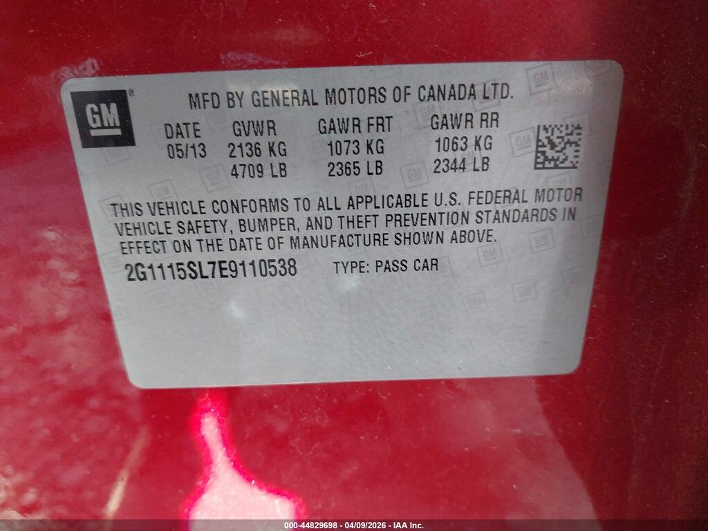 2G1115SL7E9110538 2014 CHEVROLET IMPALA photo no. 9