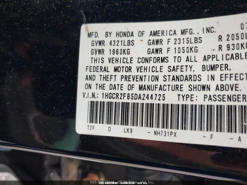 1HGCR2F85DA244725 2013 HONDA ACCORD photo no. 9