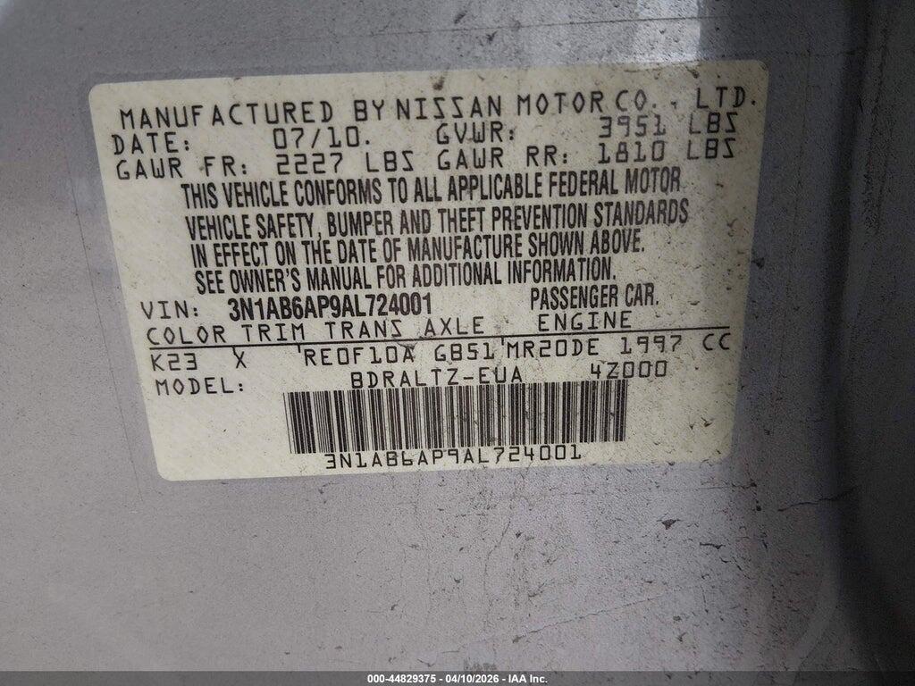 3N1AB6AP9AL724001 2010 NISSAN SENTRA photo no. 9