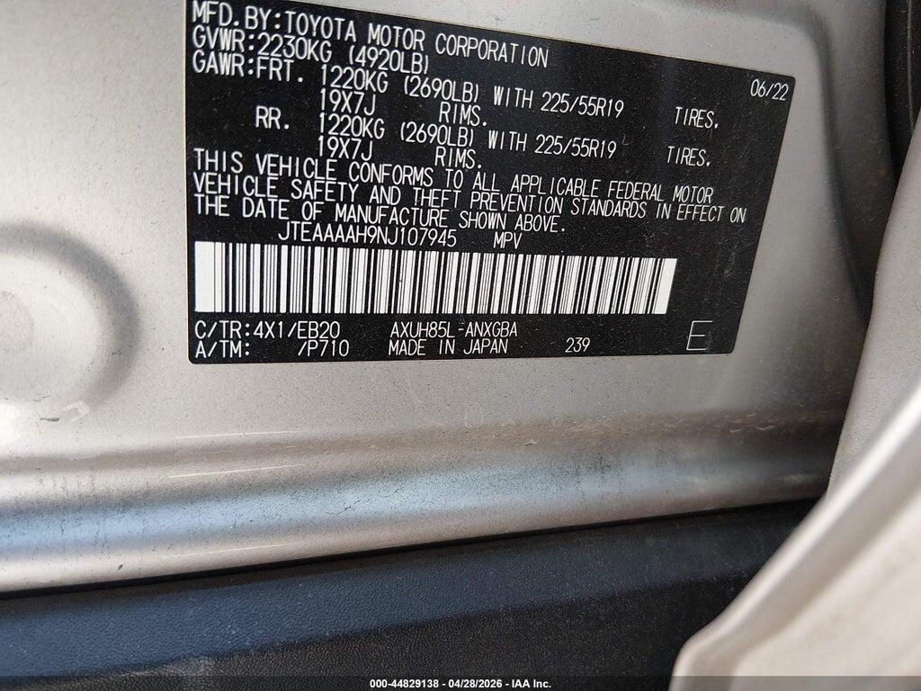 JTEAAAAH9NJ107945 2022 TOYOTA VENZA photo no. 9