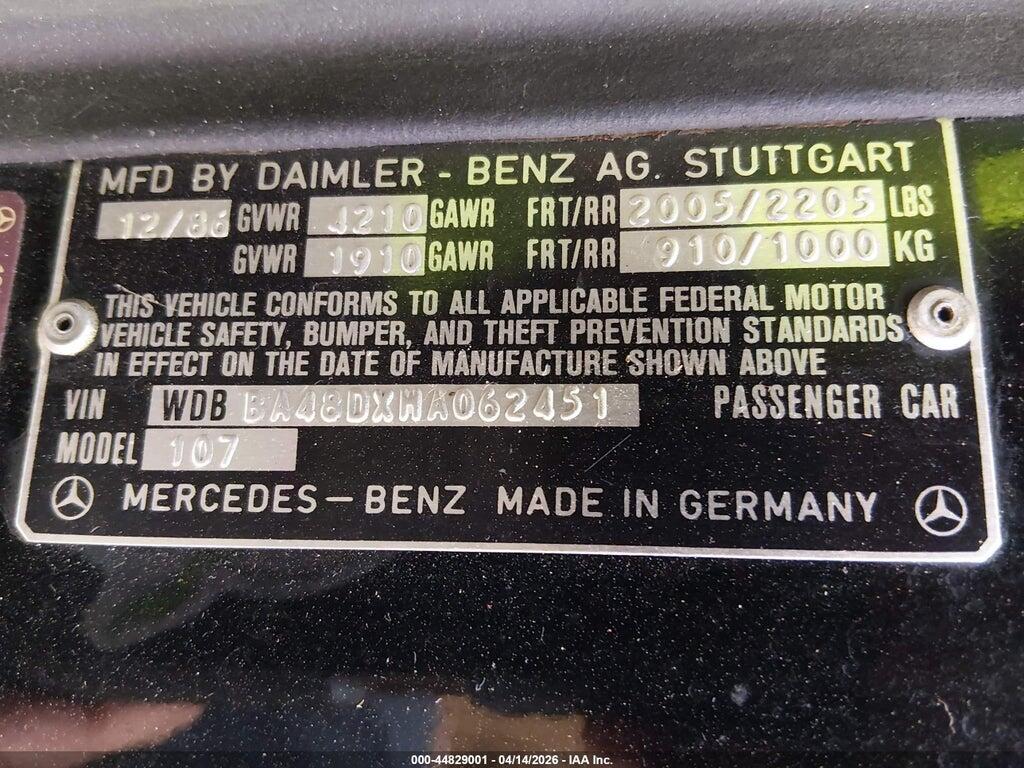 WDBBA48DXHA062451 1987 MERCEDES-BENZ 560 photo no. 9