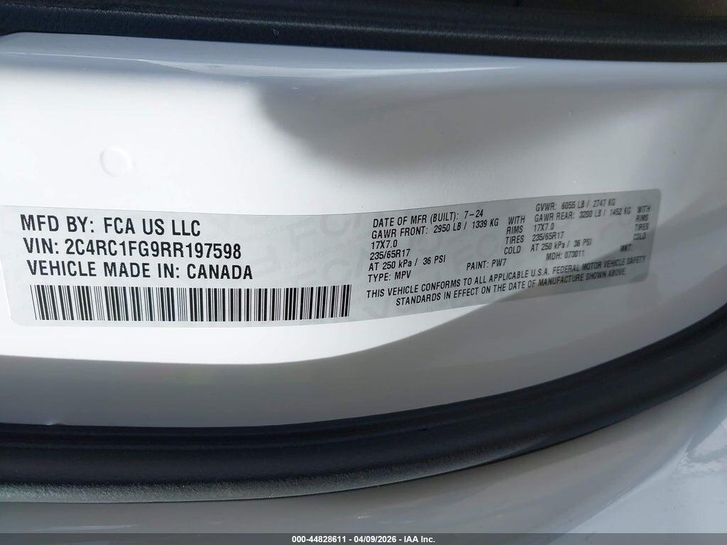 2C4RC1FG9RR197598 2024 CHRYSLER PACIFICA photo no. 9