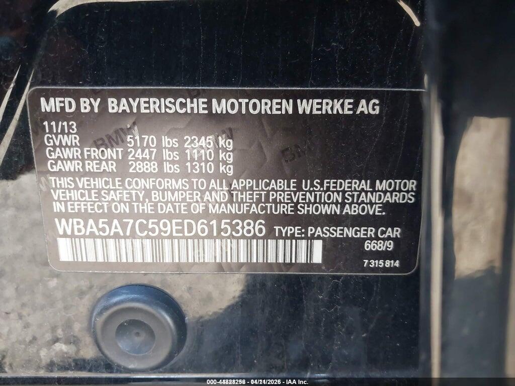 WBA5A7C59ED615386 2014 BMW 528I photo no. 9
