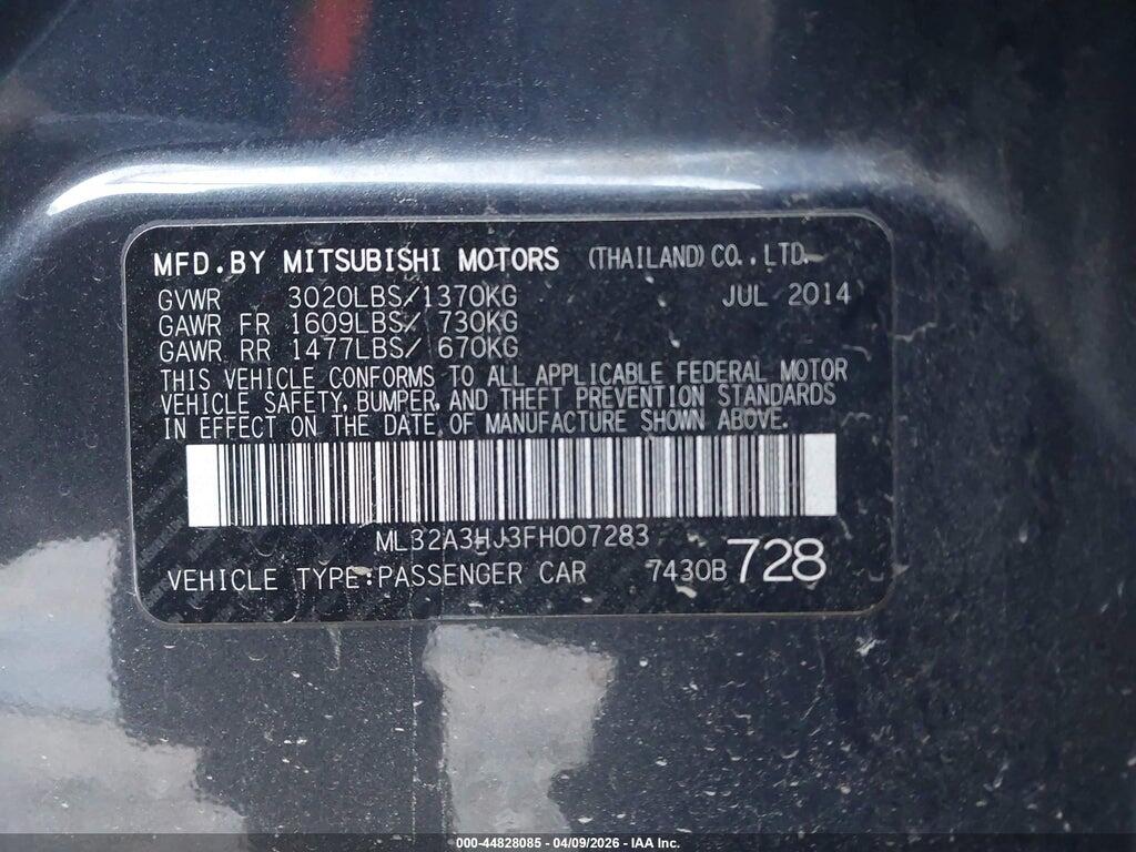 ML32A3HJ3FH007283 2015 MITSUBISHI MIRAGE photo no. 9