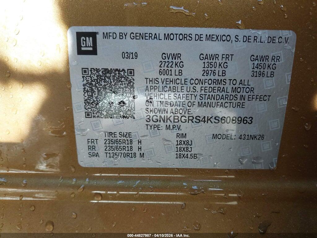 3GNKBGRS4KS608963 2019 CHEVROLET BLAZER photo no. 9