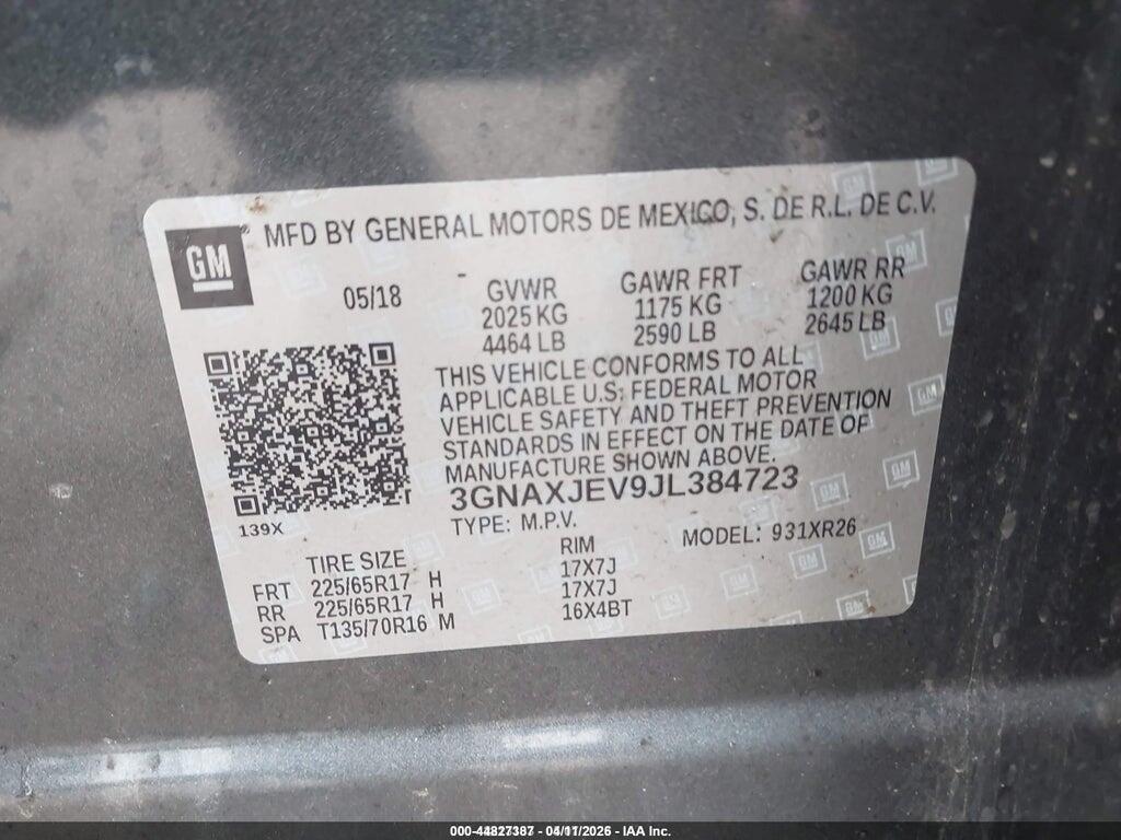 3GNAXJEV9JL384723 2018 CHEVROLET EQUINOX photo no. 9