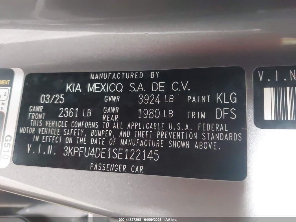 3KPFU4DE1SE122145 2025 KIA K4 photo no. 9
