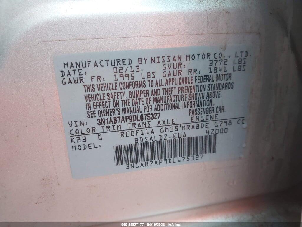 3N1AB7AP9DL675327 2013 NISSAN SENTRA photo no. 9