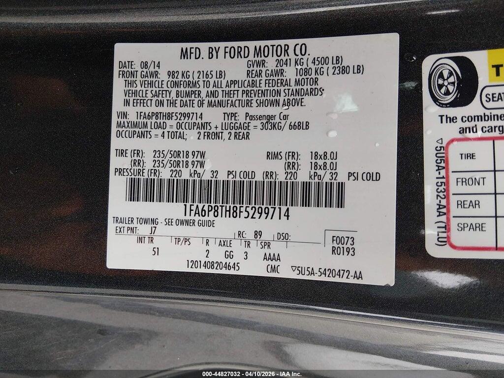 1FA6P8TH8F5299714 2015 FORD MUSTANG photo no. 9