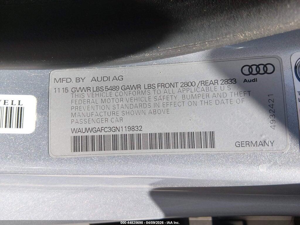 WAUWGAFC3GN119832 2016 AUDI A7 photo no. 9