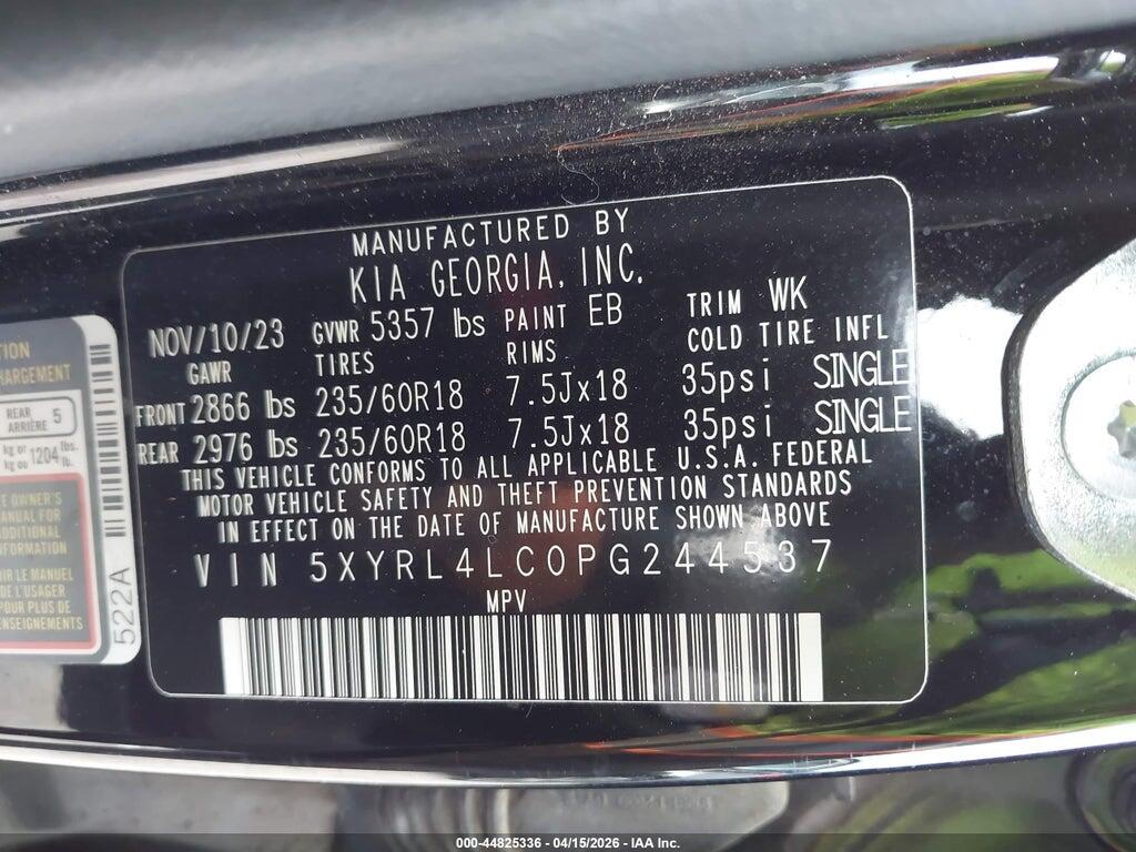 5XYRL4LC0PG244537 2023 KIA SORENTO photo no. 9