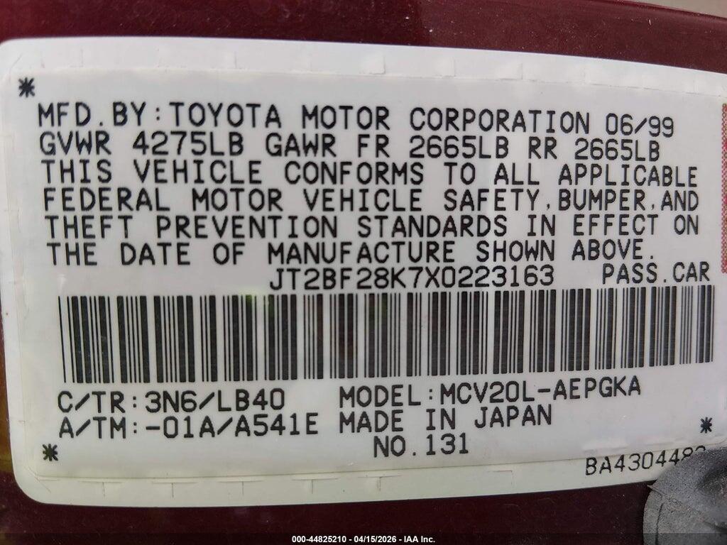 JT2BF28K7X0223163 1999 TOYOTA CAMRY photo no. 9
