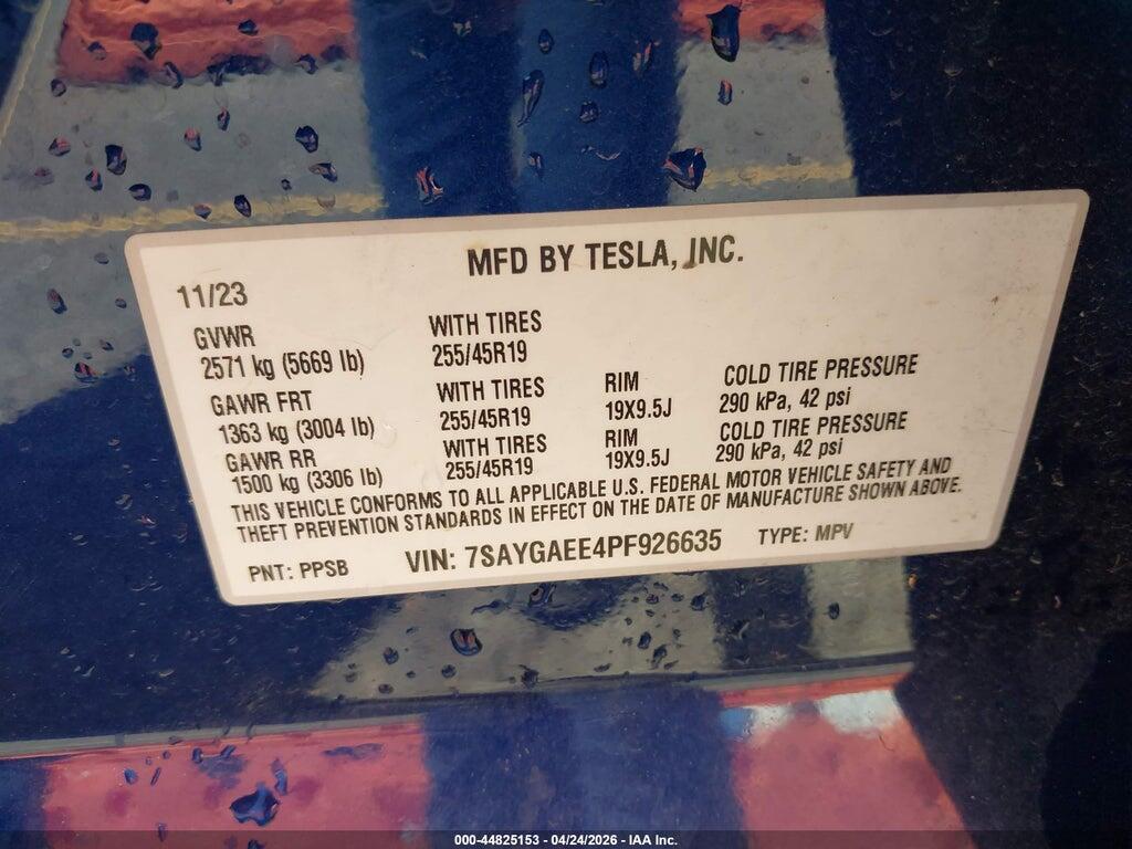 7SAYGAEE4PF926635 2023 TESLA MODEL Y photo no. 8