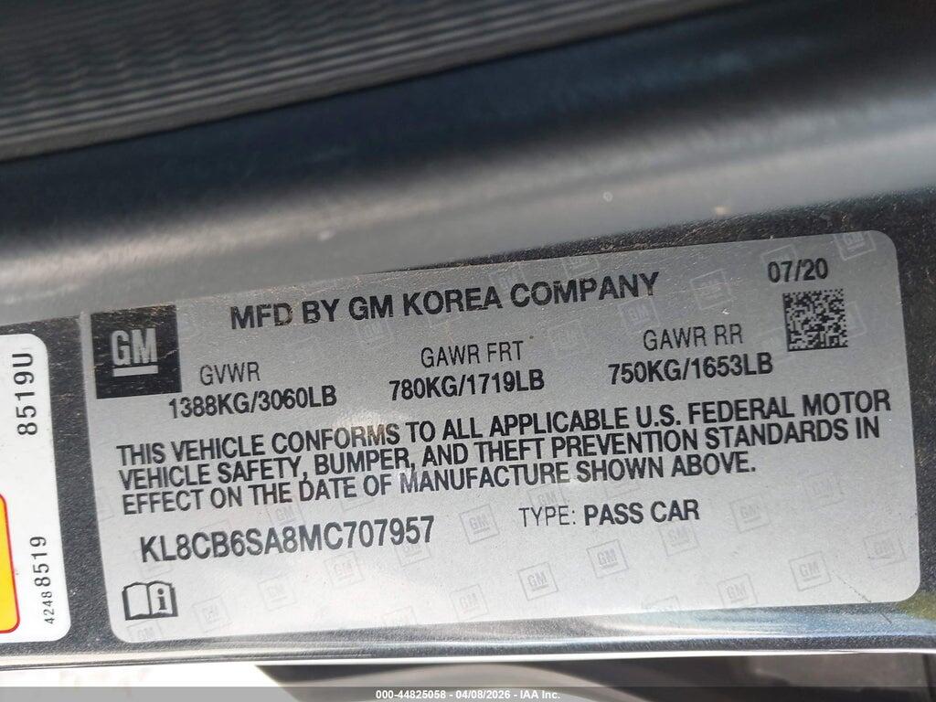 KL8CB6SA8MC707957 2021 CHEVROLET SPARK photo no. 9