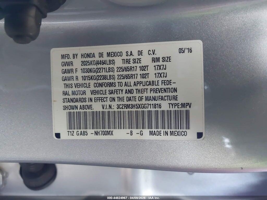 3CZRM3H5XGG711816 2016 HONDA CR-V photo no. 9