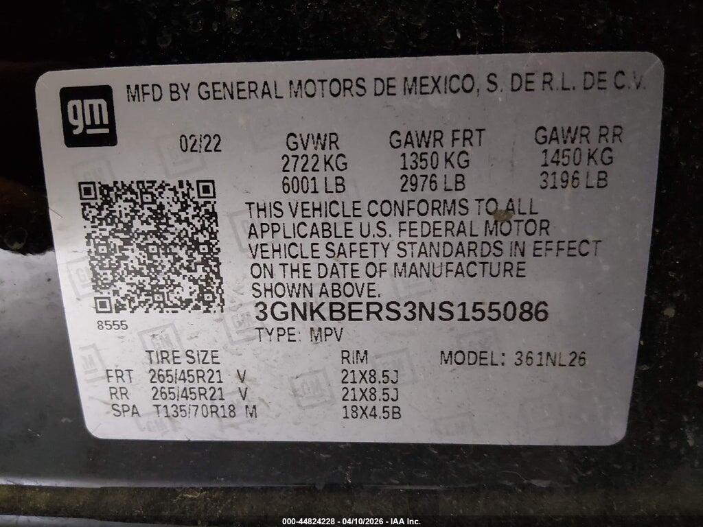 3GNKBERS3NS155086 2022 CHEVROLET BLAZER photo no. 9