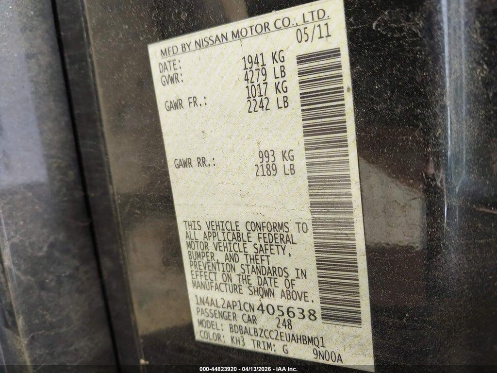 1N4AL2AP1CN405638 2012 NISSAN ALTIMA photo no. 9