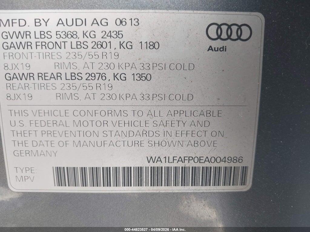 WA1LFAFP0EA004986 2014 AUDI Q5 photo no. 9
