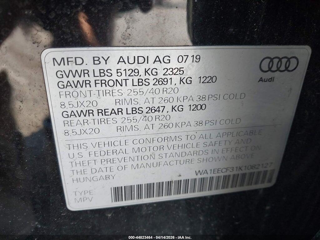 WA1EECF31K1082127 2019 AUDI Q3 photo no. 9