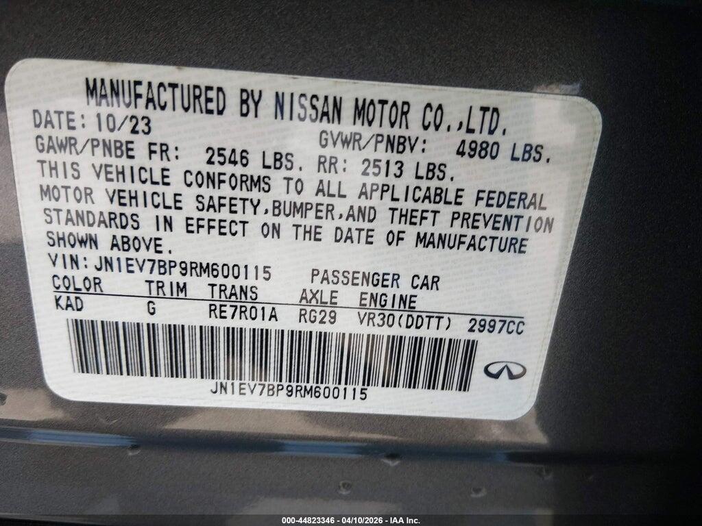JN1EV7BP9RM600115 2024 INFINITI Q50 photo no. 9