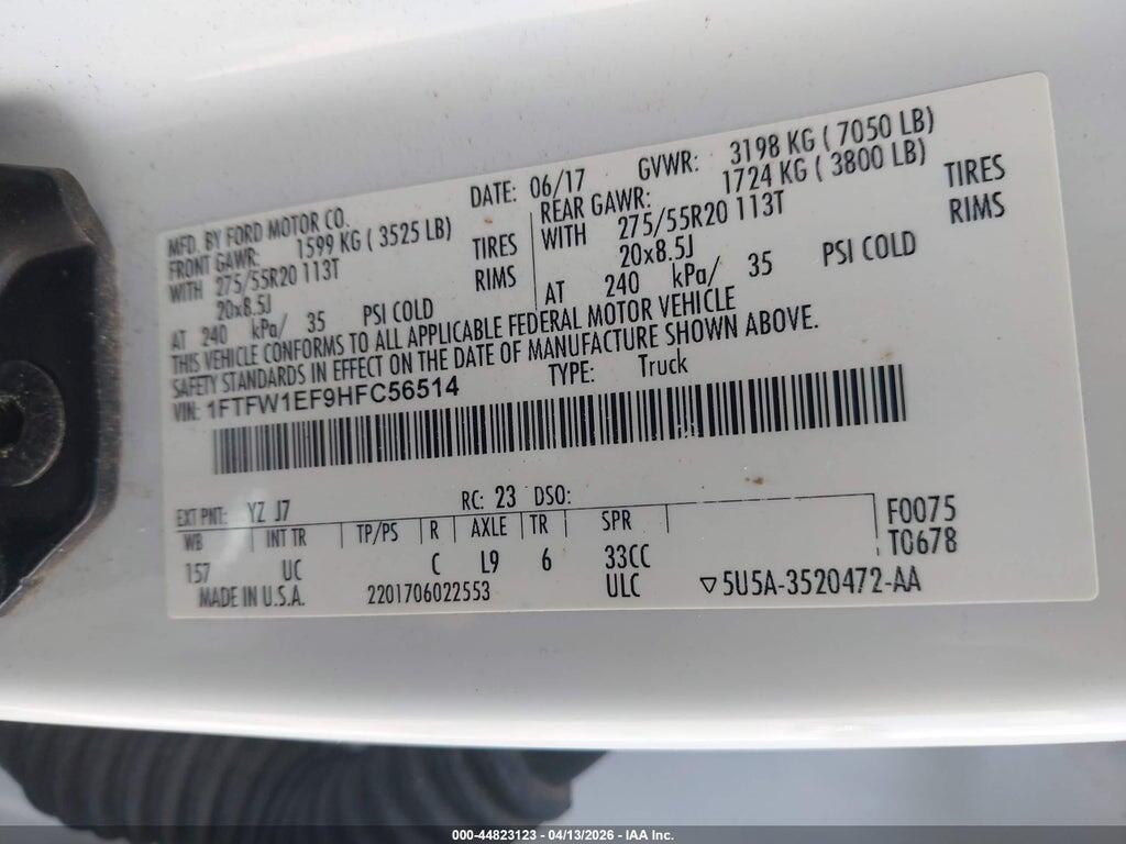 1FTFW1EF9HFC56514 2017 FORD F-150 photo no. 9