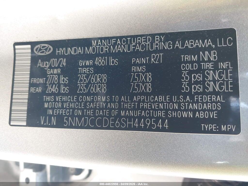 5NMJCCDE6SH449544 2025 HYUNDAI TUCSON photo no. 9