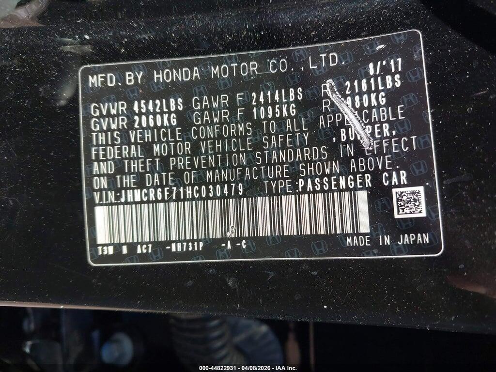 JHMCR6F71HC030479 2017 HONDA ACCORD HYBRID photo no. 9