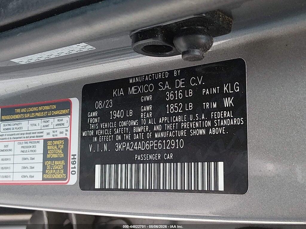 3KPA24AD6PE612910 2023 KIA RIO photo no. 9