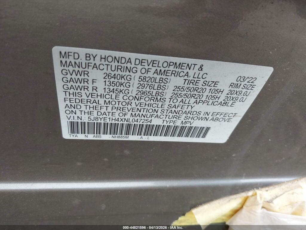 5J8YE1H4XNL047254 2022 ACURA MDX photo no. 9