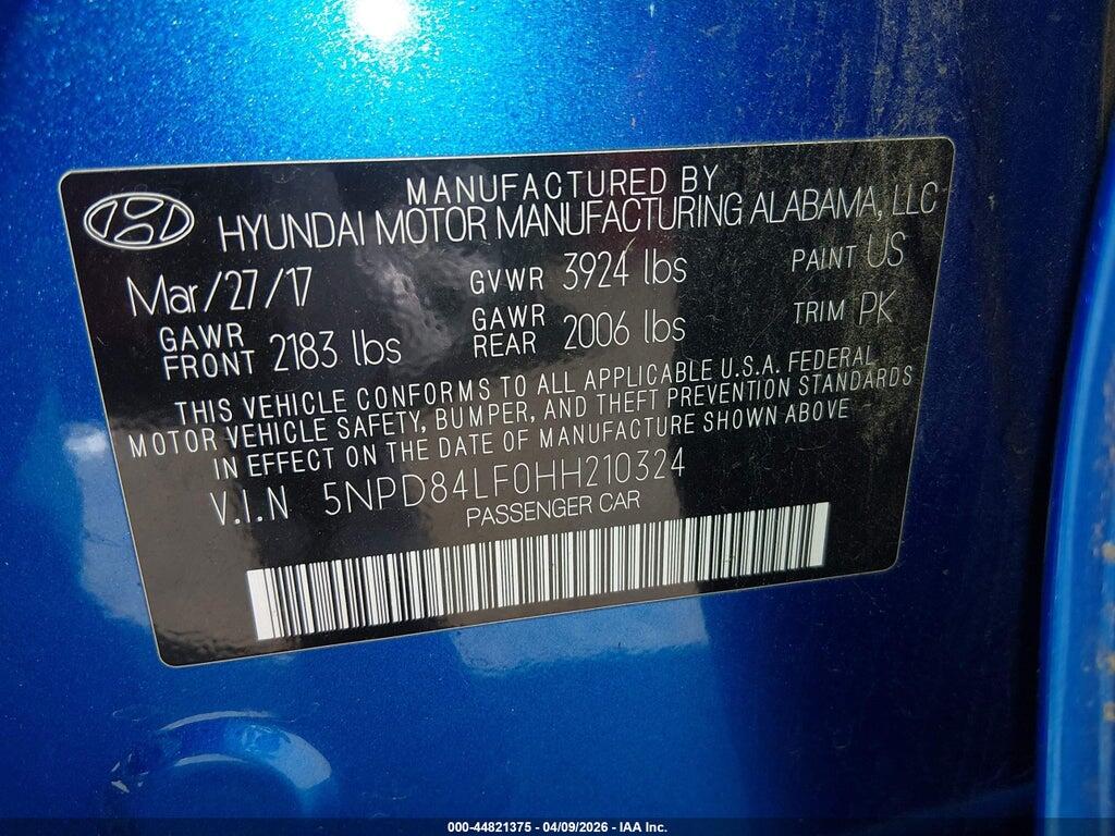 5NPD84LF0HH210324 2017 HYUNDAI ELANTRA photo no. 9