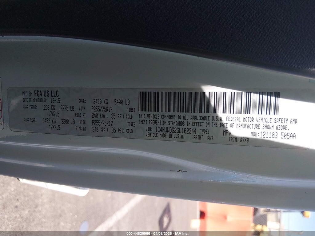 1C4HJWDG2GL162344 2016 JEEP WRANGLER UNLIMITED photo no. 9