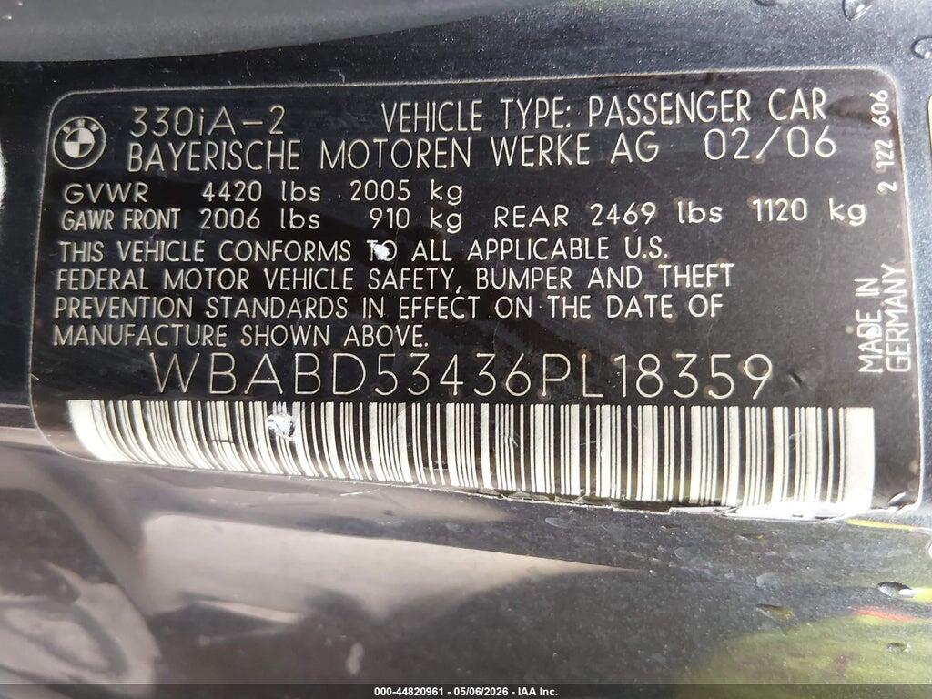 WBABD53436PL18359 2006 BMW 330CI photo no. 9