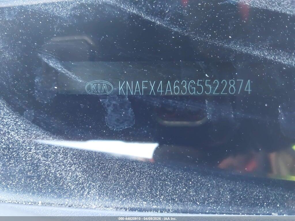 KNAFX4A63G5522874 2016 KIA FORTE photo no. 9