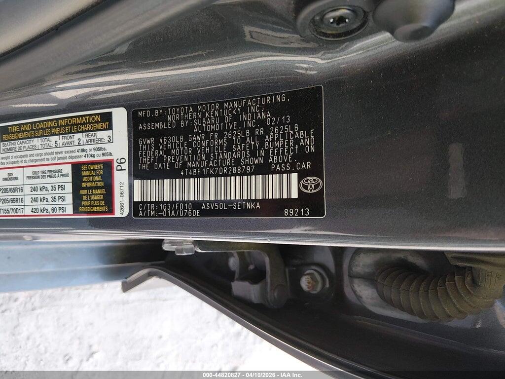 4T4BF1FK7DR288797 2013 TOYOTA CAMRY photo no. 9