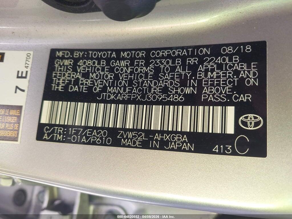 JTDKARFPXJ3095486 2018 TOYOTA PRIUS PRIME photo no. 9