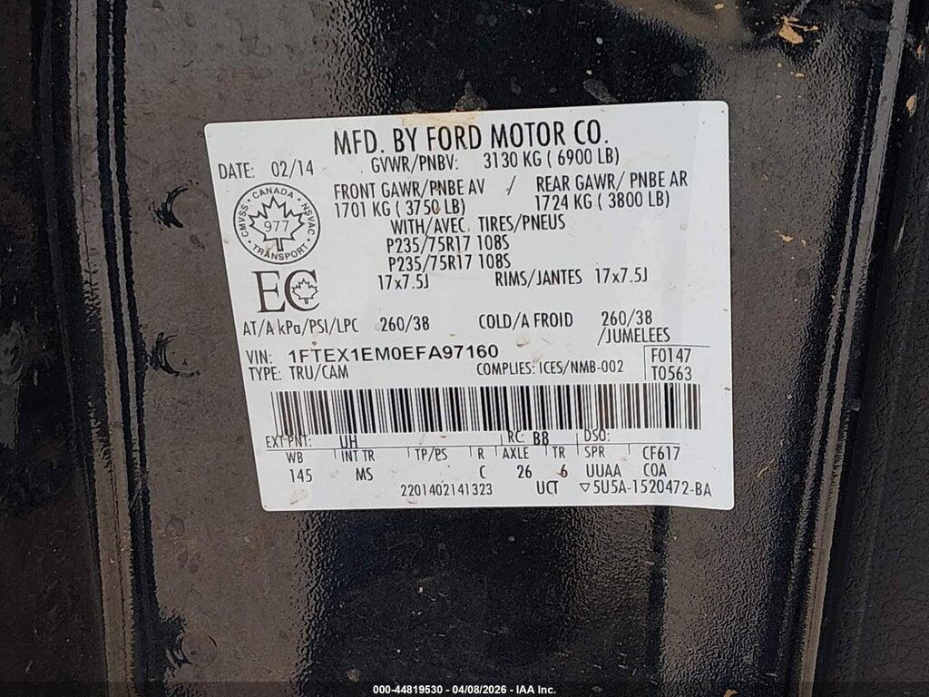 1FTEX1EM0EFA97160 2014 FORD F-150 photo no. 9