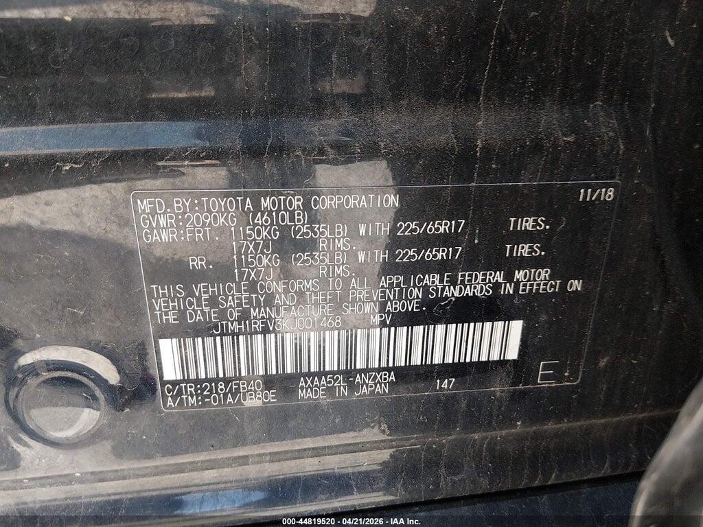 JTMH1RFV3KJ001468 2019 TOYOTA RAV4 photo no. 9