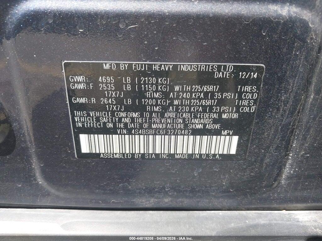 4S4BSBFC6F3270482 2015 SUBARU OUTBACK photo no. 9