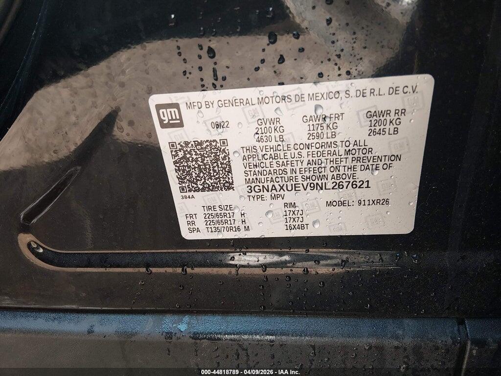 3GNAXUEV9NL267621 2022 CHEVROLET EQUINOX photo no. 9