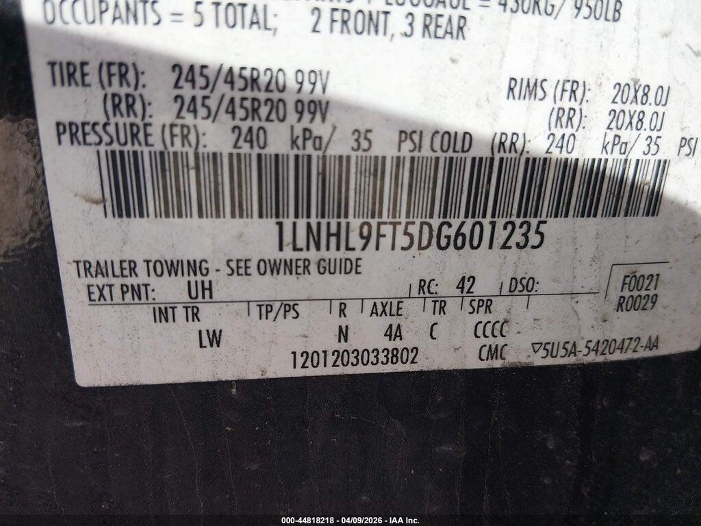 1LNHL9FT5DG601235 2013 LINCOLN MKS photo no. 9